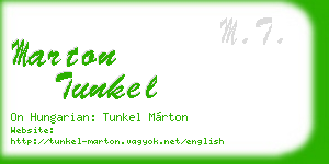 marton tunkel business card